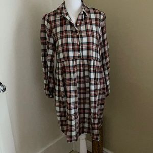 NWOT GAP kids Age 12-13 / XL plaid flannel dress